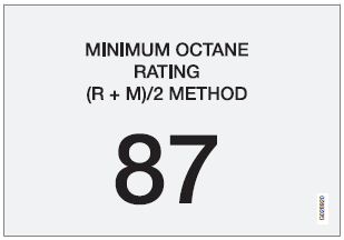 Typical pump octane label