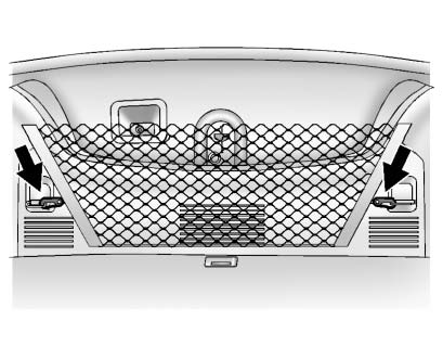 For vehicles with a convenience net, it is located in the trunk and used to store small loads. The net should not be used to store heavy loads.