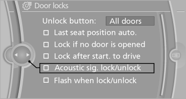 Confirmation signals from the vehicle