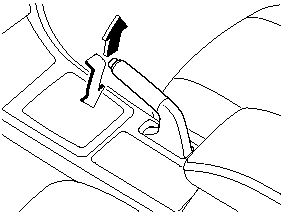 Depress the brake pedal and pull the parking brake lever upwards, then press
