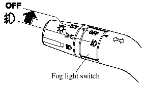 To turn them off, rotate the fog light switch to the OFF position or turn the