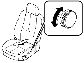 The amount of lumbar support can be adjusted by rotating dial.