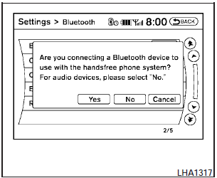 4. A screen will appear asking if you are connecting the device to use with the