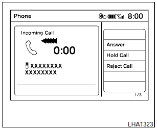 When you hear a phone ring, the display will change to phone mode. To receive